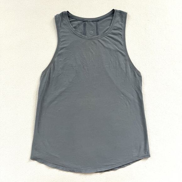 Lululemon Blue Denim Gray Pima Cotton Blend Muscle Love Tank Sleeveless Top 2 - Picture 1 of 6
